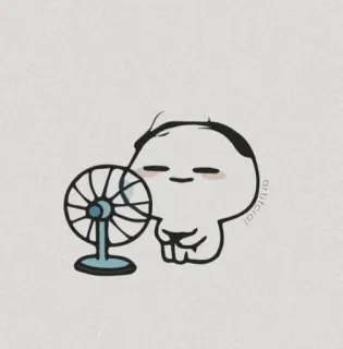 🌸 cartoon, character, fan, summer, heat, cute telegram sticker
