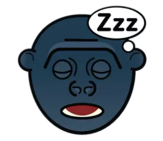 🦍 Zzz ง่วง, นอน, หน้า, zzz, การ์ตูน telegram sticker