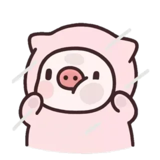 😫 豚, 可愛い, 動物, 漫画, ピンク telegram sticker