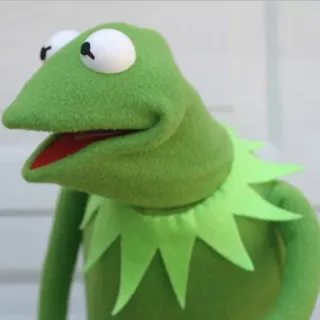 😁 Kermit the Frog 커밋, 개구리, 머펫, 초록색, 인형 telegram sticker