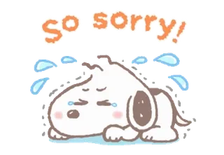 😓 So sorry! 狗, 对不起, 哭泣, 道歉, 可爱 whatsapp sticker