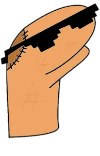 😎 dedo do meio, ofensivo, gesto, rude, mão, desenho animado whatsapp sticker