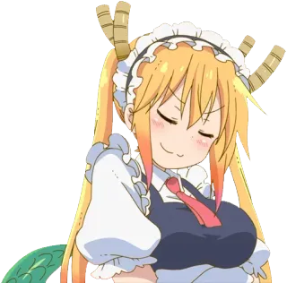 😏 Tohru Miss Kobayashi's Dragon Maid Anime, Dragon, Maid, Personnage, Kawaii whatsapp sticker