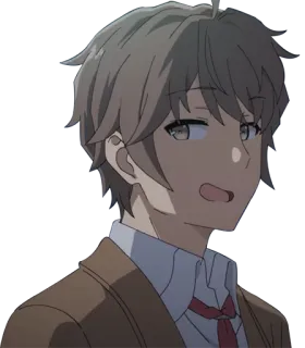 😏 Sakuta Azusagawa Rascal Does Not Dream of Bunny Girl Senpai Anime, Männlich, Charakter, Brünett, Anzug, Sakuta Azusagawa whatsapp sticker