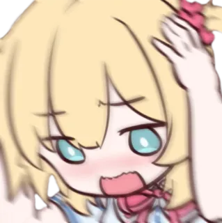 ❣️ อนิเมะ, จิบิ, น่ารัก, คาวาอิ, สับสน, ผมบลอนด์ telegram sticker