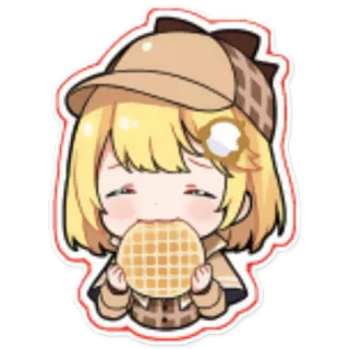 🧇 Amelia Watson vtuber, anime, cute, waffle, hololive telegram sticker