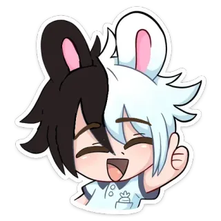 👍 애니메이션, 귀여운, 좋아요, 토끼, 귀엽다, 만화 telegram sticker