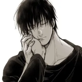 🗞 Anime, Triste, Maschio, Personaggio, Ritratto telegram sticker