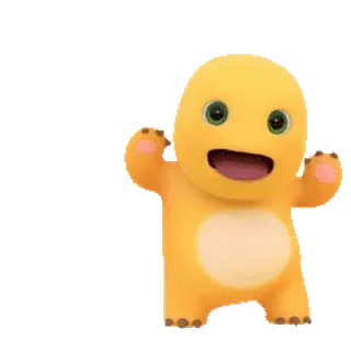 😊 Cartone animato, Giallo, Personaggio, Carino, Animale, Dinosauro whatsapp sticker