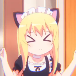 😣 anime, cat ears, maid, cartoon, character, cute whatsapp sticker