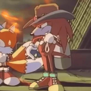 😎 Knuckles sonic the hedgehog, наклз, тейлз, видеоигра, мультфильм, sega telegram sticker