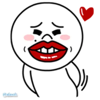 💋 @afasoft สติกเกอร์, การ์ตูน, ภาพประกอบ, ตลก, ตัวละคร telegram sticker