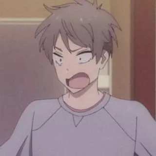 🔦 anime, scioccato, cartone animato, espressione, reazione, maschio telegram sticker