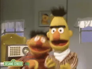 🕺 Bert and Ernie Sesame Street Берт, Эрни, Улица Сезам, марионетка, друзья, телевидение, мультфильм telegram sticker