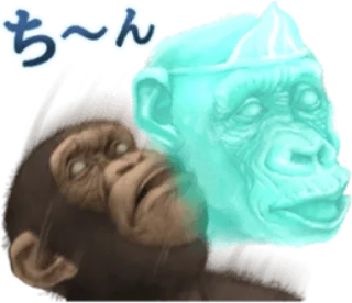 🐵 ち〜ん monyet, kera, binatang, kartun, Jepang telegram sticker