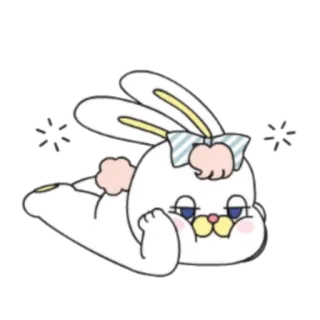 🙄 bunny, cute, animal, cartoon, sticker whatsapp sticker