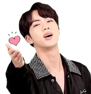 😘 Jin kpop, idol, coreano, cuore, bacio, carino, artista telegram sticker