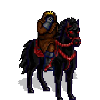 😞 horse, king, pixel art, fantasy, monster telegram sticker