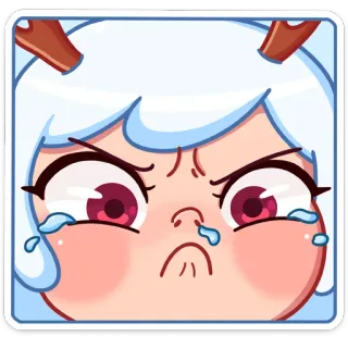 😡 Аниме, Милый, Плачущий, Грустный, Персонаж, Эмоция, Иллюстрация whatsapp sticker