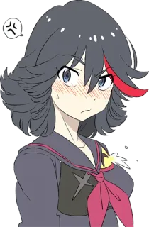 😳 Ryuko Matoi Kill la Kill Anime, Postać, Kill la Kill, Ryuko Matoi, Zły telegram sticker
