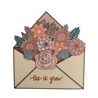 💌 let it grow flowers, envelope, floral, garden, nature telegram sticker