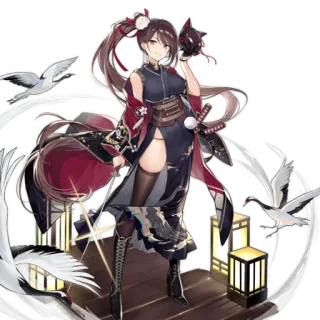 😏 Anime, Pedang, Gadis, Katana, Asia, Karakter, Wanita, Topeng telegram sticker