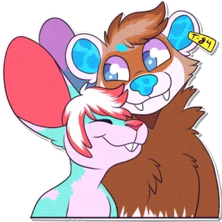 👥 T-84 furry, anthro, cartoon, cute, animal, bear, mouse telegram sticker