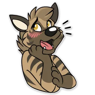 😳 Furry, Hiena, Lindo, Dibujo animado, Animal whatsapp sticker