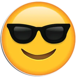😎 Emoji, Cool, Sonnenbrille, Smiley, Gelb, Gesicht whatsapp sticker