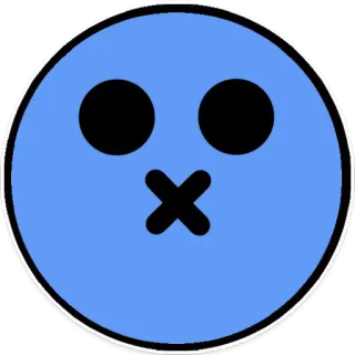 😶 Emoji, Blu, Cerchio, Faccia, Silenzioso, Simbolo telegram sticker