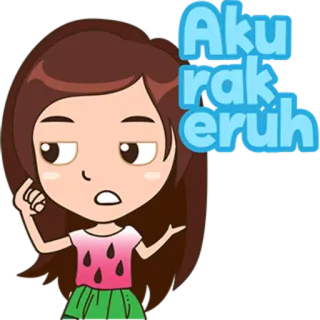 👀 Aku rak eruh desenho animado, mulher, adesivo, expressão, indonésio, javanês telegram sticker