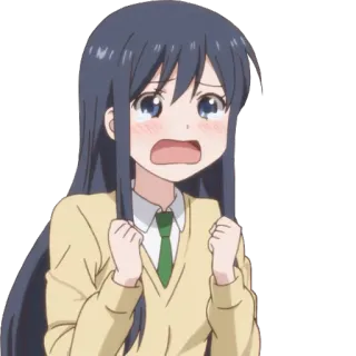 😢 anime, crying, girl, sad, emotional, cartoon telegram sticker