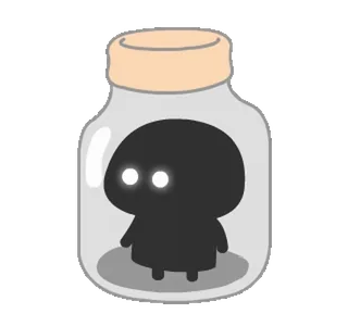 😖 Schatten, Dunkelheit, Kreatur, Glas, Niedlich, Gruselig, Verspielt telegram sticker