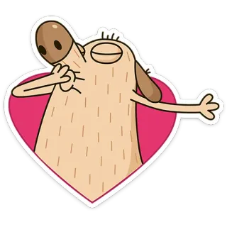 😘 หมา, สัตว์, การ์ตูน, หัวใจ, ความรัก, สติกเกอร์ telegram sticker