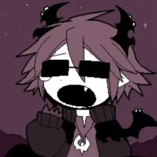 😪 anime, character, bat, demon, goth, cartoon whatsapp sticker