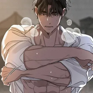 ♠️ Anime, Uomo, Muscoloso, Senza maglietta, Webtoon telegram sticker