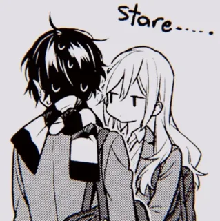 🖤 Stare.... Anime, Manga, Paar, Starren, Schwarzweiß telegram sticker