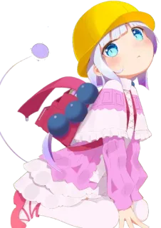😊 Kanna Kamui Miss Kobayashi's Dragon Maid Anime, Desenho animado, Dragão, Kawaii, Fofo, Kanna Kamui whatsapp sticker