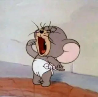 🌚 dessin animé, souris, bébé, nourrisson, couche, animation, pleurer, crier whatsapp sticker