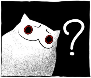 🐱 ? pergunta, incerto, gato, animal, ilustração, adesivo telegram sticker