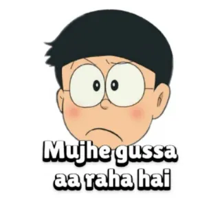 😤 Doraemon Mujhe gussa aa raha hai Doraemon, Anime, Hoạt hình, Tiếng Hindi, Tức giận, Buồn bã whatsapp sticker