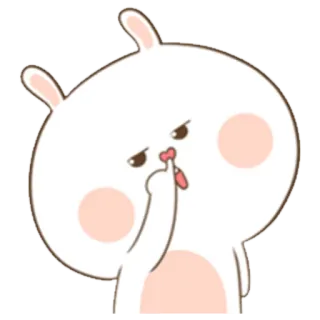 🤔 conejo, dibujos animados, gesto ofensivo, lindo, animal, emoji whatsapp sticker
