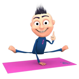 👍 Dessin animé, Yoga, Exercice, Étirement, Fitness, Personnage, Tapis rose whatsapp sticker