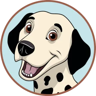 😄 dog, dalmatian, cartoon, animal telegram sticker