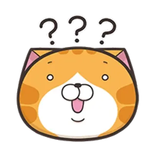🐵 고양이, 물음표, 혼란스러움, 주황색, 만화, 스티커 telegram sticker
