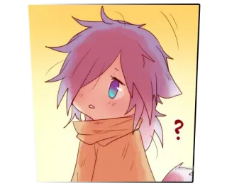 ❓ ? аниме, мультфильм, вопрос, иллюстрация, каваи, милый telegram sticker