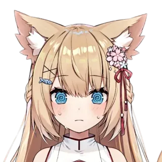 😨 Anime, Ragazza gatto, Carino, Cartone animato telegram sticker