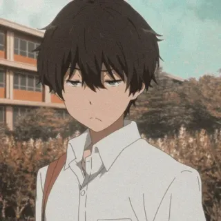 😐 Anime, Dibujos animados, Chico, Estudiante, Uniforme escolar telegram sticker