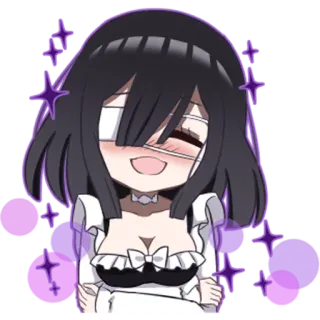 😳 Anime, Manga, Carino, Cartone animato, Felice, Ragazza, Personaggio telegram sticker