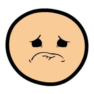 ☹ traurig, emoji, unglücklich, ausdruck, cartoon, gesicht telegram sticker